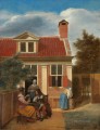 Village House genre Pieter de Hooch